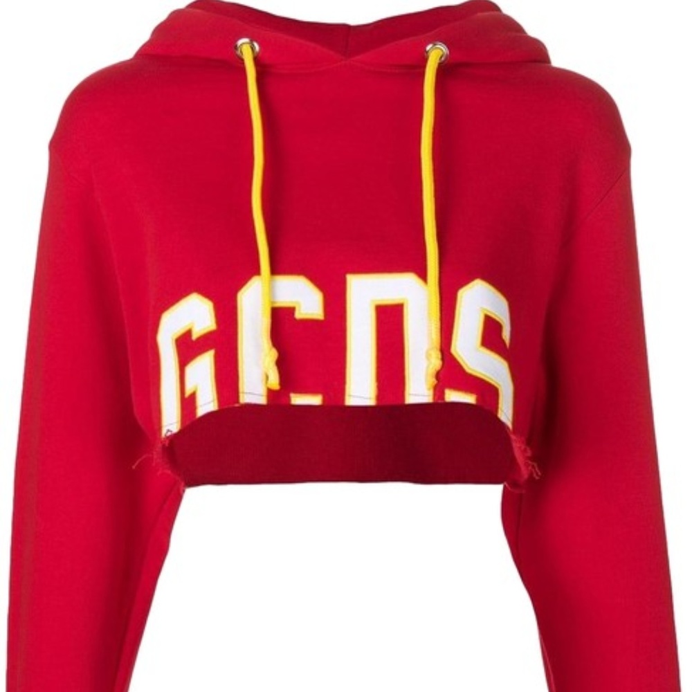 GCDS Red Cropped Sweatshirt/Hoodie